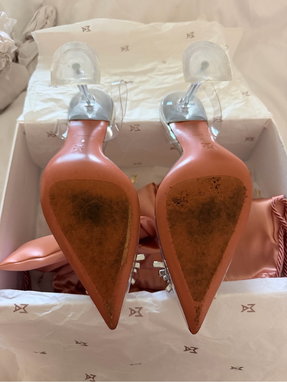 NIB Amina Muaddi Begum Glass PVC Slingback 35-42 - Picture 3 of 7